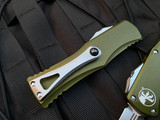 Microtech Hera D/E OD Green Aluminum Body w/ Stonewashed Plain Edge Blade (3.08”) 702-10OD