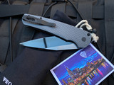 Pro-Tech Malibu 2022 Nashville Custom Knife Show Textured Gray Aluminum Body w/ MOP Button and Mirror DLC Mike Irie Blade (3.25