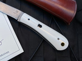 Double XX Fixed Trapper Fixed Blade White Paper Micarta Handle w/ Magnacut Plain Edge Blade