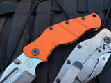 Sniper Bladeworks LPC Orange G10 and Titanium Body w/ S35VN Satin Plain Edge Blade (3.53”)