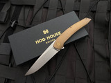 Hog House Knives Model T Bronzed Titanium Body w/ Bronzed Anodized Hardware and Blasted RWL-34 Blade (3.36”) HHK-T-BR-BZBZ