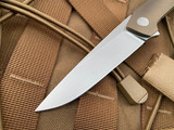 Hog House Knives Model T Bronzed Titanium Body w/ Titanium Hardware and Blasted RWL-34 Blade (3.36”) HHK-T-BR-BZS