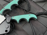 CRKT Minimalist Cleaver Fixed Blade Neck Knife Green Resin Infused Fiber Scales w/ Cleaver Plain Edge Blade (2.13”) 2383
