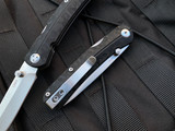 CRKT Kith Lock Back Folder Black Glass Reinforced Nylon Scales w/ Satin Drop Point Plain Edge Blade (2.95”) 6433