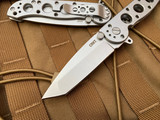 CRKT M16 Kit Carson Folder Stainless Steel Body w/ Bead Blast Tanto Plain Edge Blade (3.06”) M16-02SS