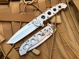 CRKT M16 Kit Carson Folder Stainless Steel Body w/ Bead Blast Tanto Plain Edge Blade (3.89”) M16-04SS