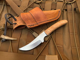 Silver Stag Exotic Wood Series Backwoods Pro Burled Maple Handle w/ D2 Plain Edge Blade (3”) WBWP3.0M