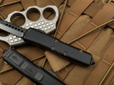 Microtech UTX-85 Hellhound Shadow Black Aluminum Body w/ Black DLC hardware and Plain Edge Blade (3.12”) 719-1DLCTSH