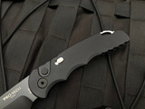 Pro-Tech TR-5 Auto Folder Black Aluminum Body w/ S35VN Black DLC Plain Edge Blade (3.25”) T503