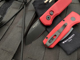 Pro-Tech Runt 5 Auto Folder Red Aluminum Handle w/ Black DLC Magnacut Plain Edge Wharncliffe Blade (1.9”) R5303-RED