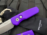 Pro-Tech Runt 5 Auto Folder Purple Aluminum Handle w/ Stonewashed Magnacut Plain Edge Reverse Tanto Blade (1.9”) R5401-PURPLE