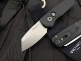 Pro-Tech Runt 5 Auto Folder Black Aluminum Handle w/ Stonewashed Magnacut Plain Edge Reverse Tanto Blade (1.9”) R5401