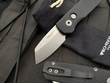 Pro-Tech Runt 5 Auto Folder Black Textured Aluminum Handle w/ Stonewashed Magnacut Plain Edge Reverse Tanto Blade (1.9”) R5405