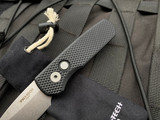 Pro-Tech Runt 5 Auto Folder Black Textured Aluminum Handle w/ Stonewashed Magnacut Plain Edge Reverse Tanto Blade (1.9”) R5405
