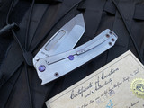 Medford Midi Marauder Violet/Faced Silver Flats Body w/ Violet Hardware and S35VN Tumbled Tanto Blade (3.25”)