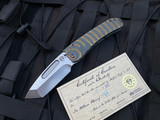 Medford Midi Marauder Bead Blast Cement Bronzed Tremors Body and Flamed Hardware w/ S45VN Tumbled Tanto Blade (3.25”)