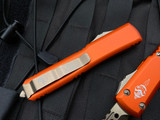 Microtech Ultratech Hellhound Orange Aluminum Body w/ Bronzed Plain Edge Blade (3.4”) 119-13ORS