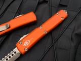 Microtech Ultratech Hellhound Orange Aluminum Body w/ Bronzed Plain Edge Blade (3.4”) 119-13ORS