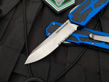 Heretic Knives Colossus S/E Blue Aluminum Grip Tape Body w/ CPM Magnacut Stonewashed Partially Serrated Blade (3.5”) H039-2B-BLU