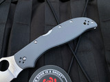 Spyderco Stretch XL Gray G10 Scales w/ CPM Cruwear Satin Finished Plain Edge Blade (3.99”) C258GPGYCW