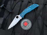Spyderco Endela Blue FRN Scales w/ K390 Satin Finished Full Serrated Blade (3.41”) C243FK390