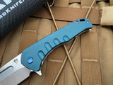Medford Swift FL Flipper Blue Body and Blue Hardware/Clip w/ S45VN Tumbled Plain Edge Blade (3.375”)