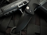 Medford Smooth Criminal Black Aluminum Body and Black PVD Hardware w/ S45VN Black PVD Plain Edge Blade (3”)