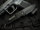 Medford Smooth Criminal Black Aluminum Body and Black PVD Hardware w/ S45VN Black PVD Plain Edge Blade (3”)