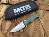 Medford Smooth Criminal Green Aluminum Body w/ Bronzed Hardware/Clip and Tumbled Plain Edge Blade (3”)