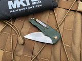 Medford Smooth Criminal Green Aluminum Body w/ Bronzed Hardware/Clip and Tumbled Plain Edge Blade (3”)
