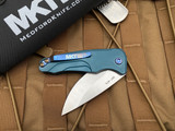Medford Smooth Criminal Blue Aluminum Body w/ Blue Hardware/Clip and Tumbled Plain Edge Blade (3”)