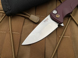 Medford Smooth Criminal Red Aluminum Body w/ Bronzed Hardware/Clip and Tumbled Plain Edge Blade (3”)