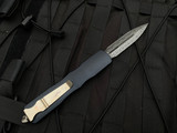 Microtech Dirac Delta Signature Series Black Aluminum Body w/ Damascus Plain Edge Blade (3.79”) 227-16