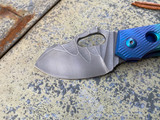 Homer Zhu Custom T-Rex Folder Textured Titanium Dual Color Ano Body w/ Hand Rubbed Sculpted Plain Edge Blade (2.5”) #88/196