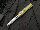 Microtech Dirac OD Green Contoured Aluminum Body w/ Stonewashed Plain Edge Blade (2.92”) 225-10OD