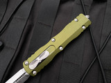 Microtech Dirac OD Green Contoured Aluminum Body w/ Stonewashed Plain Edge Blade (2.92”) 225-10OD