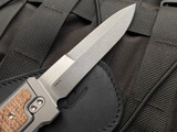 Reate Knives EXO Titanium Burlap Micarta Inlay Body w/ Double Edge Stonewashed Blade (3.75”)