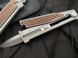 Reate Knives EXO Titanium Burlap Micarta Inlay Body w/ Double Edge Stonewashed Blade (3.75”)