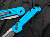 Microtech LUDT Auto Folder Turquoise Aluminum Body w/ Black Plain Edge Blade (3.42”) 135-1TQ