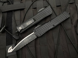 Microtech Combat Troodon Rescue Black Delta Pattern Body w/ Black Full Serrated Rescue Blade (3.75”) 601-3THS