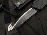 Microtech Combat Troodon Rescue Black Delta Pattern Body w/ Black Full Serrated Rescue Blade (3.75”) 601-3THS