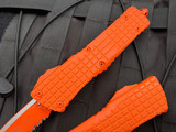 Microtech Combat Troodon Rescue Blaze Orange Delta Pattern Body w/ Blaze Orange Full Serrated Rescue Blade (3.75”) 601-3CORHS