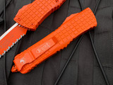 Microtech Combat Troodon Rescue Blaze Orange Delta Pattern Body w/ Blaze Orange Full Serrated Rescue Blade (3.75”) 601-3CORHS