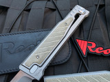 Reate Knives EXO Titanium Green Micarta Inlay w/ Stonewashed Tanto Partially Serrated Blade (3.75”)