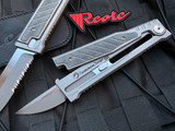 Reate Knives EXO Titanium Black Micarta Inlay w/ Stonewashed Drop Point Partially Serrated Blade (3.75”)