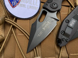 Microtech Stitch Auto Folder Tactical Black Aluminum Body w/ Black Plain Edge Blade (3.75") 169-1T