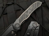 Microtech Anax T/E Integral Folder Full DLC Titanium Carbon Fiber Inlaid Body w/ DLC Partially Serrated Blade (3.69”) 191C-2DLCTCFITI
