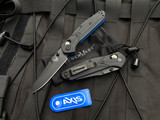 Benchmade Mini Osborne Axis Lock Folder Black/Blue G10 Body w/ S30V Black Plain Edge Reverse Tanto Blade (2.92”) 945BK-1