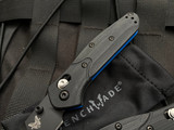 Benchmade Mini Osborne Axis Lock Folder Black/Blue G10 Body w/ S30V Black Plain Edge Reverse Tanto Blade (2.92”) 945BK-1