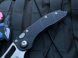 Microtech Stitch Auto Folder Black Aluminum Body w/ Stonewashed Partially Serrated Blade (3.65”) 169-11